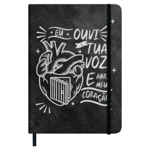 Caderno Moleskine | Com Pauta | Capa Abri Meu Coração