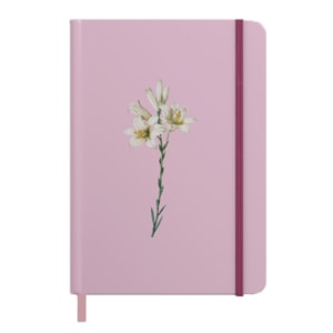 Caderno Moleskine | Com Pauta | Capa Lírios Rosa