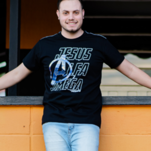 Camiseta Alfa e Omega | Preta | Pecado Zero | GG