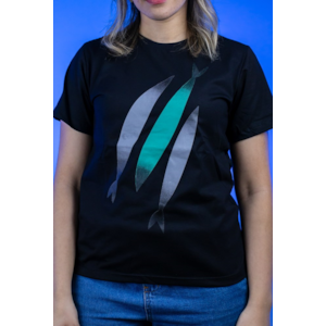 Segunda imagem do produto Camiseta Baby Look 3 Peixes | Preta | The Chosen