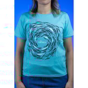 Segunda imagem do produto Camiseta Baby Look Contra a Corrente | Teal | The Chosen