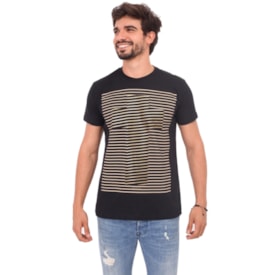 Camiseta Cruz Listrada | Preta | Pecado Zero