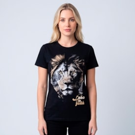 Camiseta Feminina Preta | Leão de Judá | P