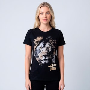 Camiseta Feminina Preta | Leão de Judá | P
