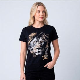 Segunda imagem do produto Camiseta Feminina Preta | Leão de Judá | P