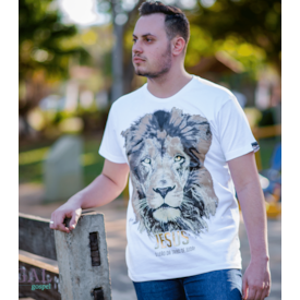 Camiseta Jesus Leão da Tribo | Branca | Pecado Zero | GG