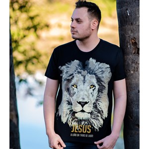 Camiseta Jesus Leão da Tribo | Preta | Pecado Zero | GG