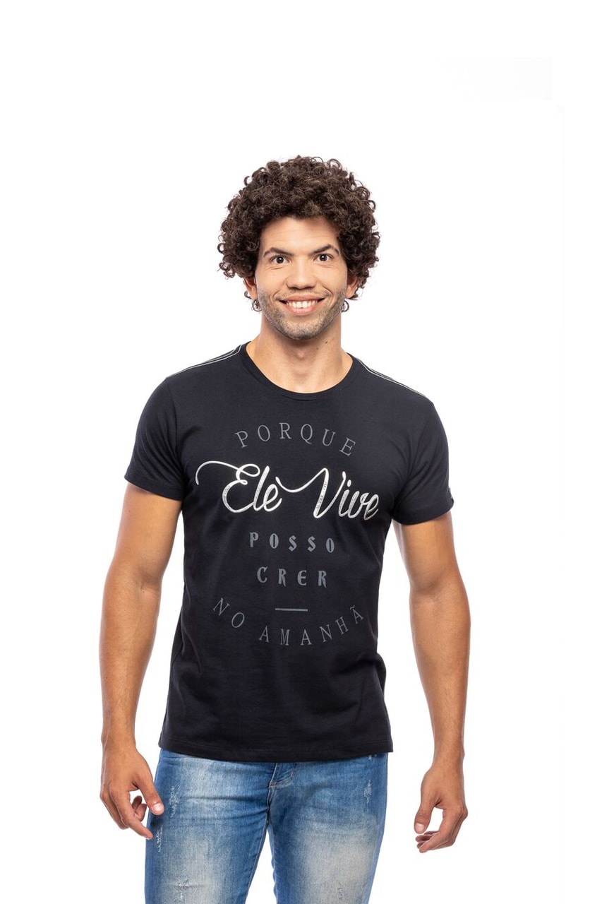 Camiseta Porque Ele Vive - Pecado Zero - Plenitude Distribuidora