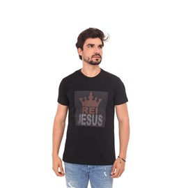 Camiseta Rei Jesus | Preta | Pecado Zero | EXG