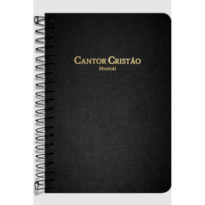 Cantor Cristão Grande C/ Música | Espiral Capa Luxo Preta