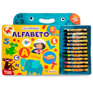 Colorindo |  Alfabeto | 12 Gizes de Cera