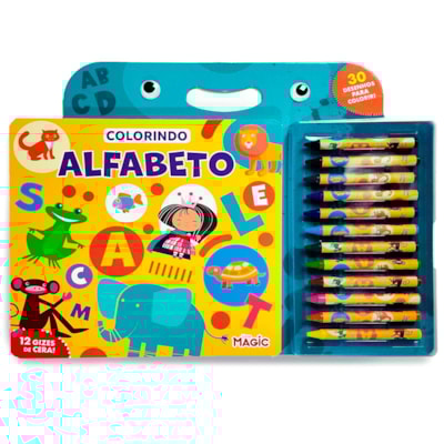 Colorindo |  Alfabeto | 12 Gizes de Cera