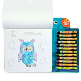 Segunda imagem do produto Colorindo |  Alfabeto | 12 Gizes de Cera