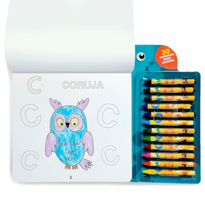 Segunda imagem do produto Colorindo |  Alfabeto | 12 Gizes de Cera
