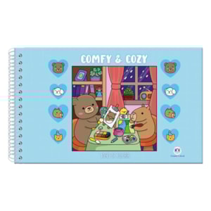 Comfy e Cozy | Livro de Colorir | Capa Dura Azul