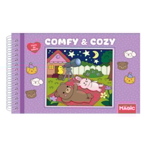 Comfy e Cozy | Livro de Colorir | Capa Dura Lilás
