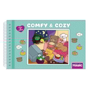 Comfy e Cozy | Livro de Colorir | Capa Dura Verde