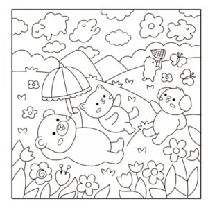 Segunda imagem do produto Comfy Goods | Cute Friends | Para Colorir com Canetinhas