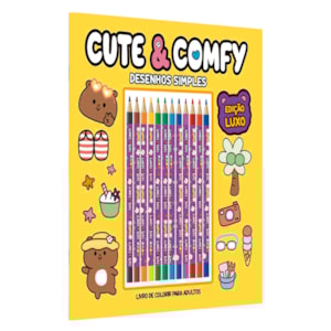 Cute & Comfy |  Desenho Simples  | Edição Luxo | 12 Lápis de Cor