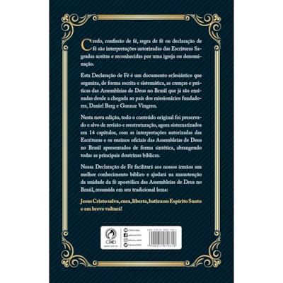 Segunda imagem do produto Declaração de Fé das Assembléias de Deus | Preta