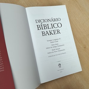 Dicionário Bíblico Baker | Editado por Tremper Longman