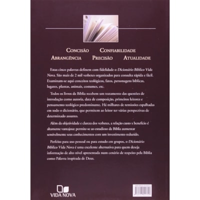 Segunda imagem do produto Dicionário Bíblico Vida Nova |  Derek Williams