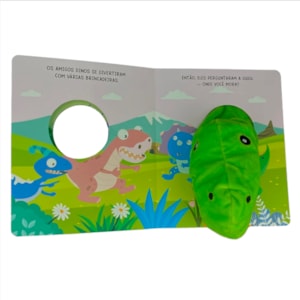 Segunda imagem do produto Dudu, O Dinossauro Perdido | Livro Fantoche