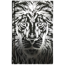 Harpa Avivada e Corinho Leão Preto e Prata | Letra Hipergigante | Capa Dura