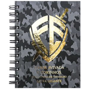 Harpa Avivada e Corinhos Escudo Camuflada Luxo | Capa Dura Espiral