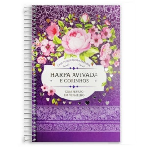 Harpa Avivada e Corinhos Flor Lilás Luxo | Capa Dura Espiral