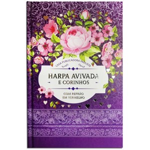 Harpa Avivada e Corinhos Floral Lílas | Letra Hipergigante | Capa Dura