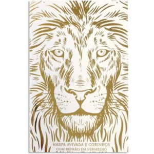 Harpa Avivada e Corinhos Leão Luxo Branca e Vermelha | Letra Hipergigante | Capa Dura