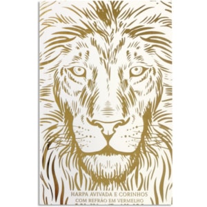 Harpa Avivada e Corinhos Leão Luxo | Letra Hipergigante | Brochura Branca