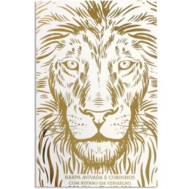 Harpa Avivada e Corinhos Leão Luxo | Letra Hipergigante | Brochura Branca