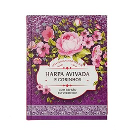 Harpa Avivada e Corinhos Médio | Letra Gigante | Floral Lilás Capa Dura