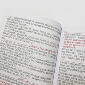 Segunda imagem do produto Harpa Avivada e Corinhos Médio | Letra Gigante | Leão Branco e Vermelho Capa Dura