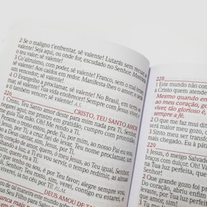 Segunda imagem do produto Harpa Avivada e Corinhos Médio | Letra Gigante | Leão Branco e Vermelho Capa Dura