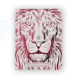 Harpa Avivada e Corinhos Médio | Letra Gigante | Leão Branco e Vermelho Capa Dura