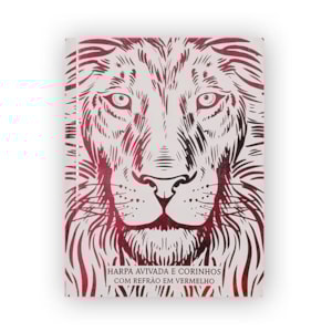 Harpa Avivada e Corinhos Médio | Letra Gigante | Leão Branco e Vermelho Capa Dura