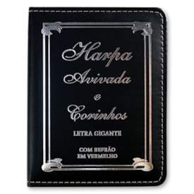Harpa Avivada e Corinhos Tradicional | Letra Gigante | Capa PU Luxo Preta