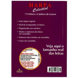 Harpa Celestial 774 | Letra grande | Roxa