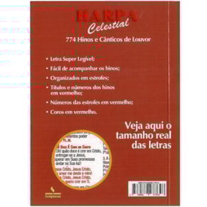 Segunda imagem do produto Harpa Celestial 774 | Letra grande | Vaso