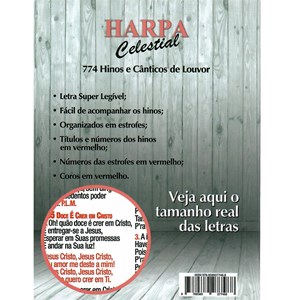 Harpa Celestial 774 |Super Legível  | Vaso Vidro