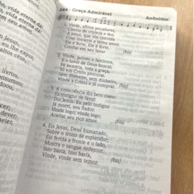 Segunda imagem do produto Hinário Cantor Cristão Com Letra | Grande | Capa Brochura Candy Rosa