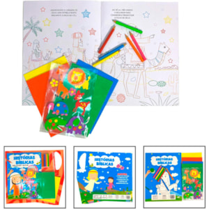 Segunda imagem do produto Histórias Bíblicas | Para Colorir e Adesivar