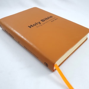 Segunda imagem do produto Holy Bible King James 1611 | Inglês | KJV | Capa Luxo Laranja