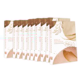 Kit 10 Bíblias Sagrada Brush e Folhas | NVA | Capa Brochura