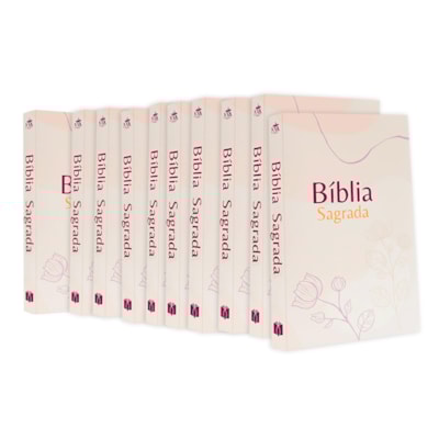 Kit 10 Bíblias Sagrada Flores | NVA | Capa Brochura
