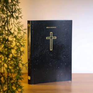 Segunda imagem do produto Kit 10 Bíblias Sagrada Salvos Pela Graça | NVA | Capa Brochura Preta