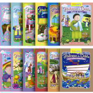 Kit 12 Mini Livros Histórias da Bíblia